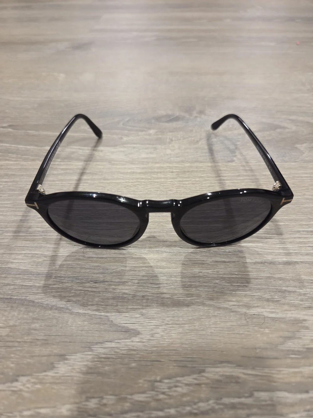 Tom Ford Unisex Black Round Sunglasses Black Aurele TF904 Free Shipping
